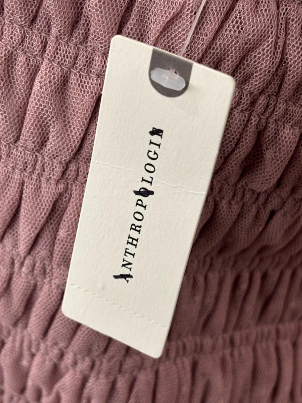🌸 NWT | Anthropologie Smocked Tie Strap Tank Top Dusty Rose Size Large - Picture 8 of 12